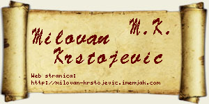 Milovan Krstojević vizit kartica